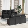 Ensemble de canapé de jardin 9 pcs Noir Poly rotin 480081480081