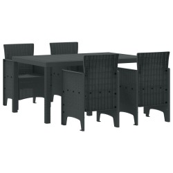 Ensemble à manger de jardin 9 pcs noir 480133480133