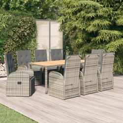 Salon de jardin 6 pcs avec coussins taupe bambou 480166480166