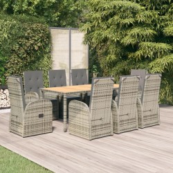 Salon de jardin 6 pcs avec coussins Noir Résine tressée 480168480168
