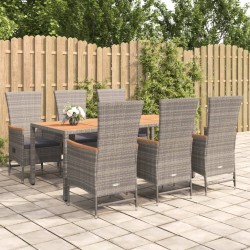 Salon de jardin 8 pcs avec coussins sapin douglas solide 480182480182