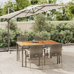 Ensemble de salle à manger pour jardin 5 pcs Gris et marron 480598480598