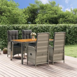 Ensemble de salle à manger pour jardin 5 pcs Gris et marron 480614480614