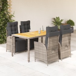 Ensemble de salle à manger pour jardin 5 pcs Gris et marron 480622480622