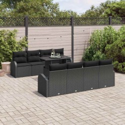 Ensemble à manger jardin et coussins 7 pcs gris rotin 480707480707