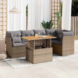 Salon de jardin 9 pcs avec coussins noir résine tressée 480766480766