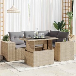 Salon de jardin 8 pcs avec coussins noir résine tressée 480775480775