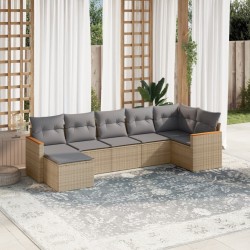 Salon de jardin 8 pcs avec coussins noir résine tressée 480809480809