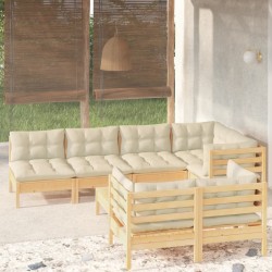 Salon de jardin avec coussins 8 pcs beige résine tressée 480829480829