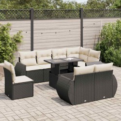 Salon de jardin 11 pcs avec coussins beige résine tressée 480840480840