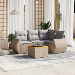 Salon de jardin 7 pcs avec coussins noir résine tressée 480842480842