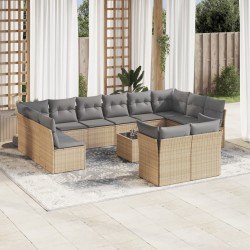 Salon de jardin 11 pcs avec coussins noir résine tressée 480848480848