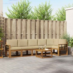 Salon de jardin avec coussins 13 pcs beige résine tressée 480916480916