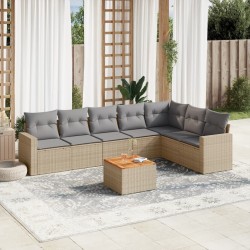 Salon de jardin avec coussins 13 pcs beige résine tressée 480928480928