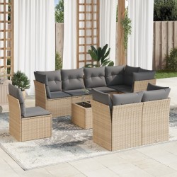 Salon de jardin avec coussins 14 pcs noir résine tressée 480935480935