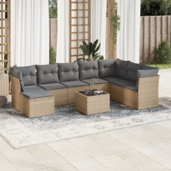 Salon de jardin avec coussins 14 pcs noir résine tressée 480936480936