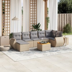 Salon de jardin avec coussins 13 pcs beige résine tressée 480943480943