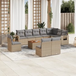 Salon de jardin 8 pcs avec coussins gris clair résine tressée 480969480969