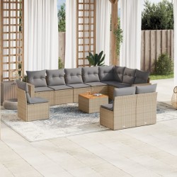 Salon de jardin 8 pcs avec coussins gris clair résine tressée 480970480970