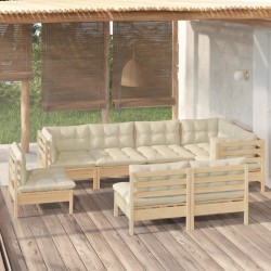 Salon de jardin avec coussins 8 pcs beige résine tressée 480983480983