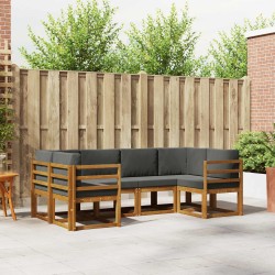 Salon de jardin 8 pcs avec coussins gris résine tressée 481070481070