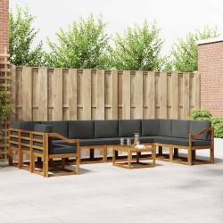 Salon de jardin 8 pcs avec coussins gris clair résine tressée 481074481074