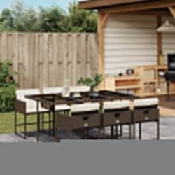 Salon de jardin avec coussins 10 pcs beige résine tressée 481106481106