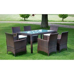 Salon de jardin avec coussins 10 pcs beige résine tressée 481107481107