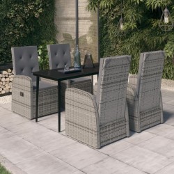 Salon de jardin 10 pcs avec coussins noir résine tressée 481126481126