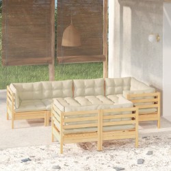 Salon de jardin 11 pcs avec coussins beige résine tressée 481132481132