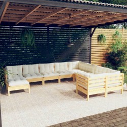 Salon de jardin avec coussins 8 pcs beige résine tressée 481142481142