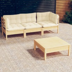 Salon de jardin avec coussins 8 pcs beige résine tressée 481149481149
