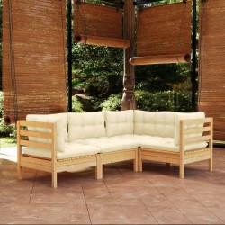 Salon de jardin avec coussins 9 pcs beige résine tressée 481151481151