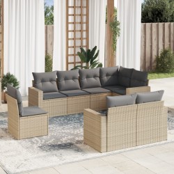 Salon de jardin avec coussins 6 pcs beige résine tressée 481205481205