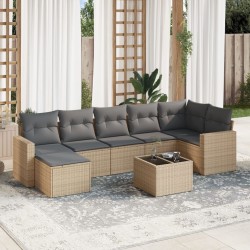 Salon de jardin avec coussins 9 pcs marron résine tressée 481206481206