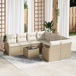 Salon de jardin avec coussins 7 pcs marron résine tressée 481290481290