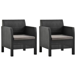 Salon de jardin 5 pcs avec coussins noir résine tressée acacia 481323481323