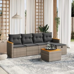 Salon de jardin avec coussins 9 pcs beige résine tressée 481365481365