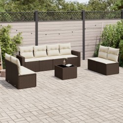 Salon de jardin 11 pcs avec coussins gris clair résine tressée 481455481455