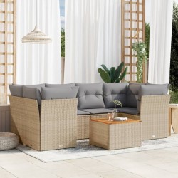 Salon de jardin avec coussins 9 pcs marron résine tressée 481472481472
