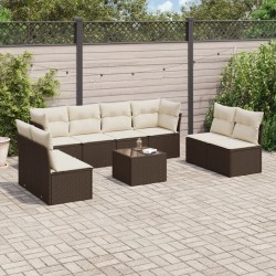 Salon de jardin 9 pcs avec coussins noir résine tressée 481550481550