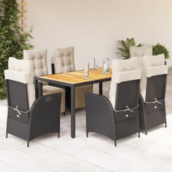 Chaises pliables de jardin lot de 8 avec coussins Bois d'acacia 481685481685