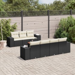 Salon de jardin 10 pcs avec coussins noir résine tressée 481789481789