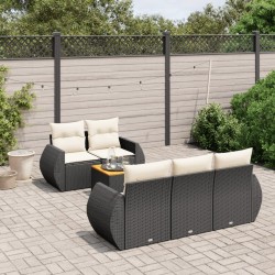 Ensemble de canapés d'extérieur 6 Pièce Gris Naturel et Clair 481798481798
