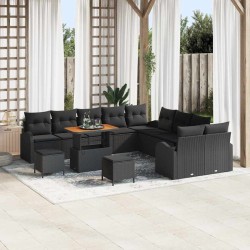 Canapé d’extérieur milieu et coin avec coussin 2 Pièce Naturel 481870481870