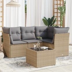 Chaise de jardin inclinable avec coussins en résine tressée grise 482075482075