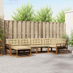 Salon de jardin avec coussins 7 pcs beige résine tressée 482179482179