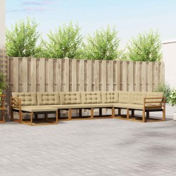 Salon de jardin avec coussins 7 pcs beige résine tressée 482187482187