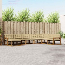 Salon de jardin avec coussins 7 pcs beige résine tressée 482188482188