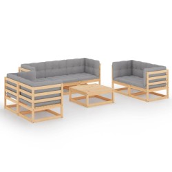 Salon de jardin 8 pcs avec coussins noir résine tressée 482261482261